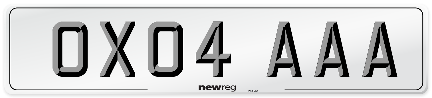 OX04 AAA Number Plate from New Reg